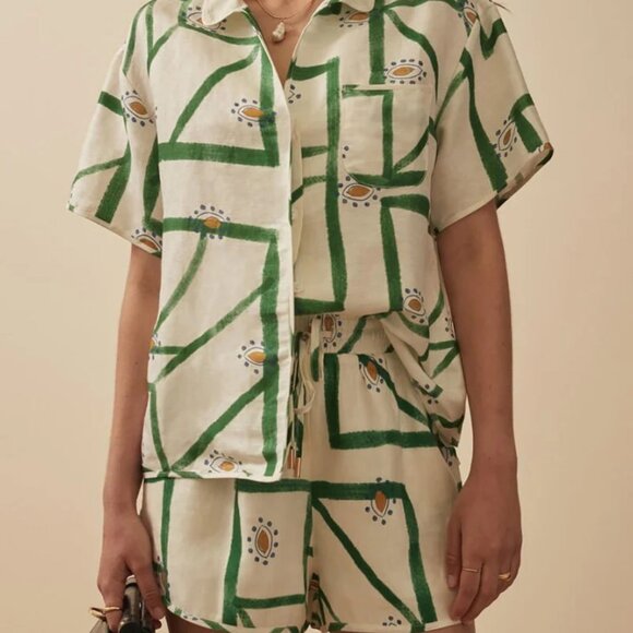 NWOT Commense Printed Linen Two-Piece Set | Sz XS - Picture 5 of 12